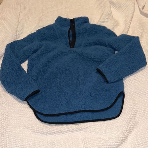 Tommy Hilfiger quarter zip blue teddy sherpa jacket | Sz S - Picture 2 of 5